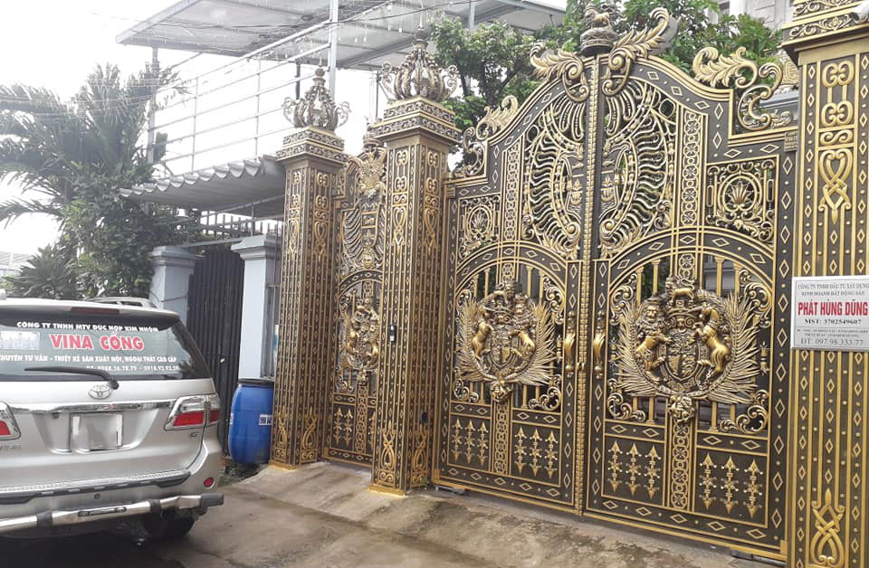 Công trình cổng nhôm đúc Quận Hoàng Mai Hà Nội