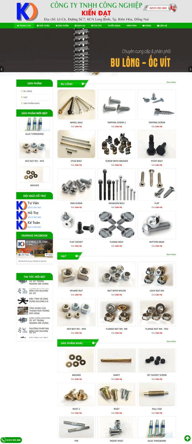 Mẫu web Cơ khí